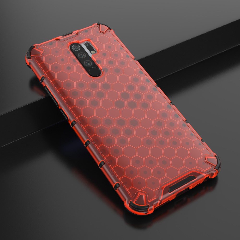  Xiaomi Redmi 9 - Armor Honeycomb Skal - Röd