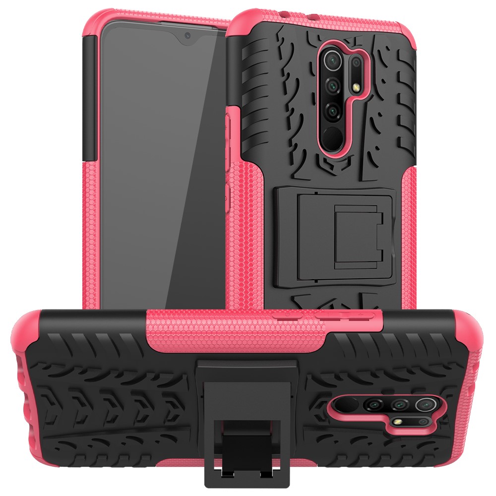  Xiaomi Redmi 9 - Ultimata Stöttåliga Skalet med Stöd - Rosa