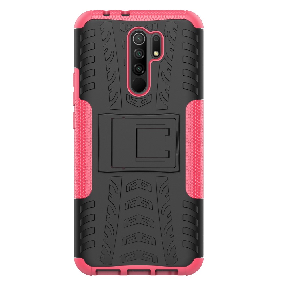  Xiaomi Redmi 9 - Ultimata Stöttåliga Skalet med Stöd - Rosa
