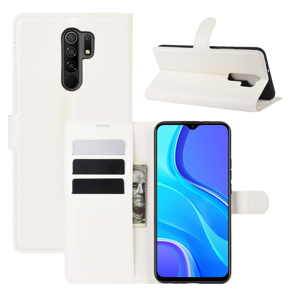  Xiaomi Redmi 9 - Litchi Plånboksfodral - Vit