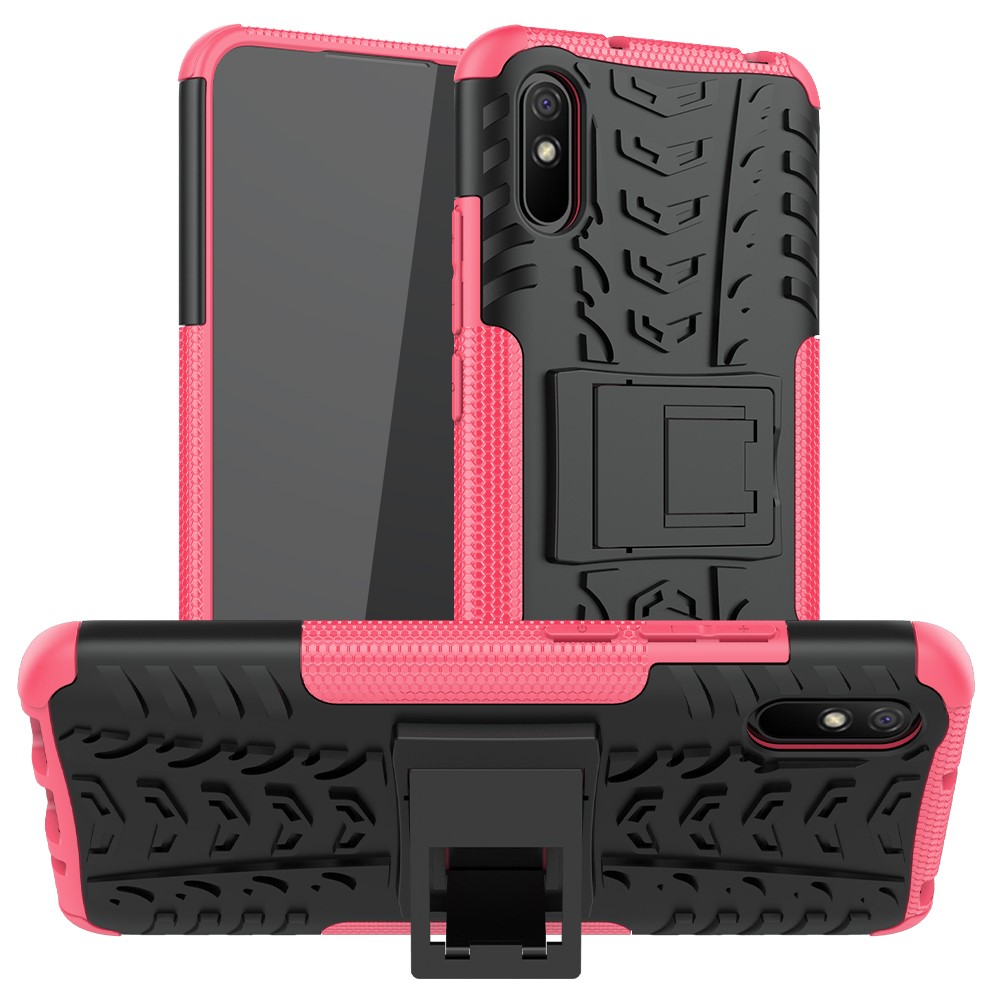  Xiaomi Redmi 9A - Stöttåligt Skal med Stöd - Rosa