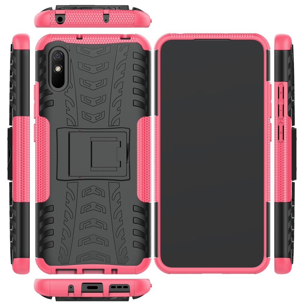  Xiaomi Redmi 9A - Stöttåligt Skal med Stöd - Rosa