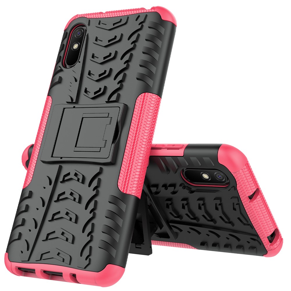  Xiaomi Redmi 9A - Stöttåligt Skal med Stöd - Rosa