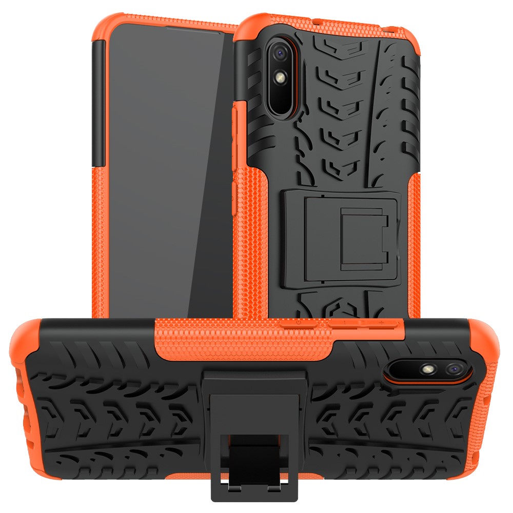  Xiaomi Redmi 9A - Stöttåligt Skal med Stöd - Orange