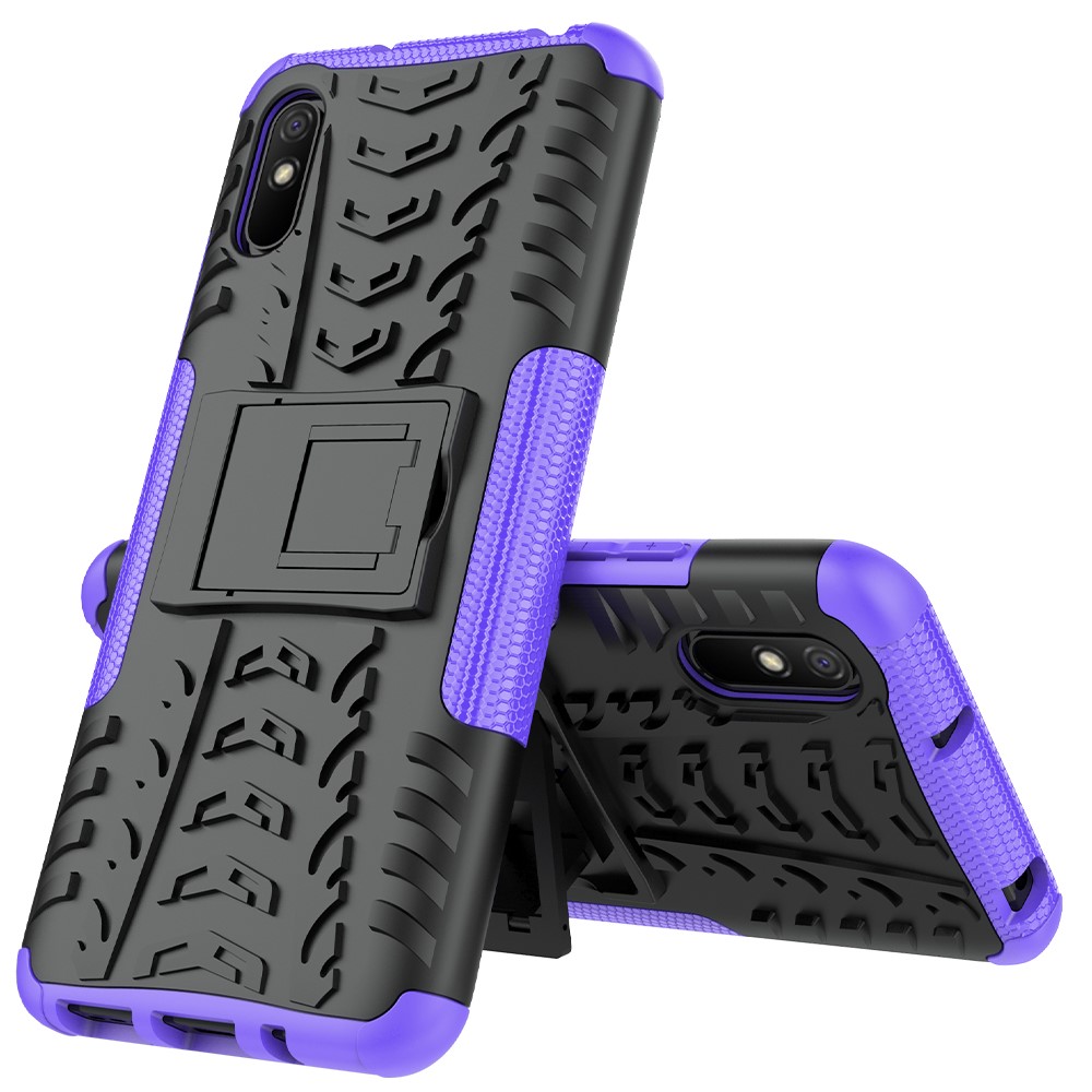 Xiaomi Redmi 9A - Stöttåligt Skal med Stöd - Lila
