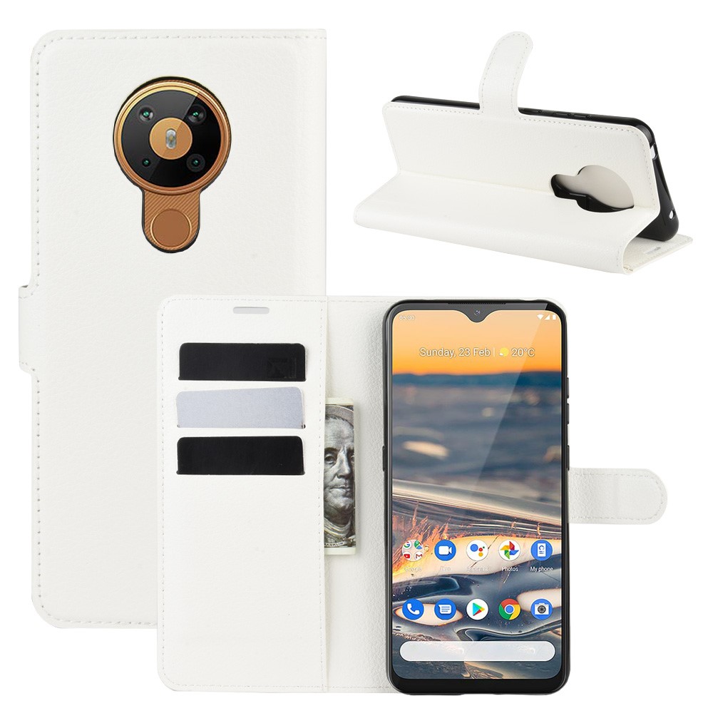  Nokia 5.3 - Litchi Plånboksfodral - Vit