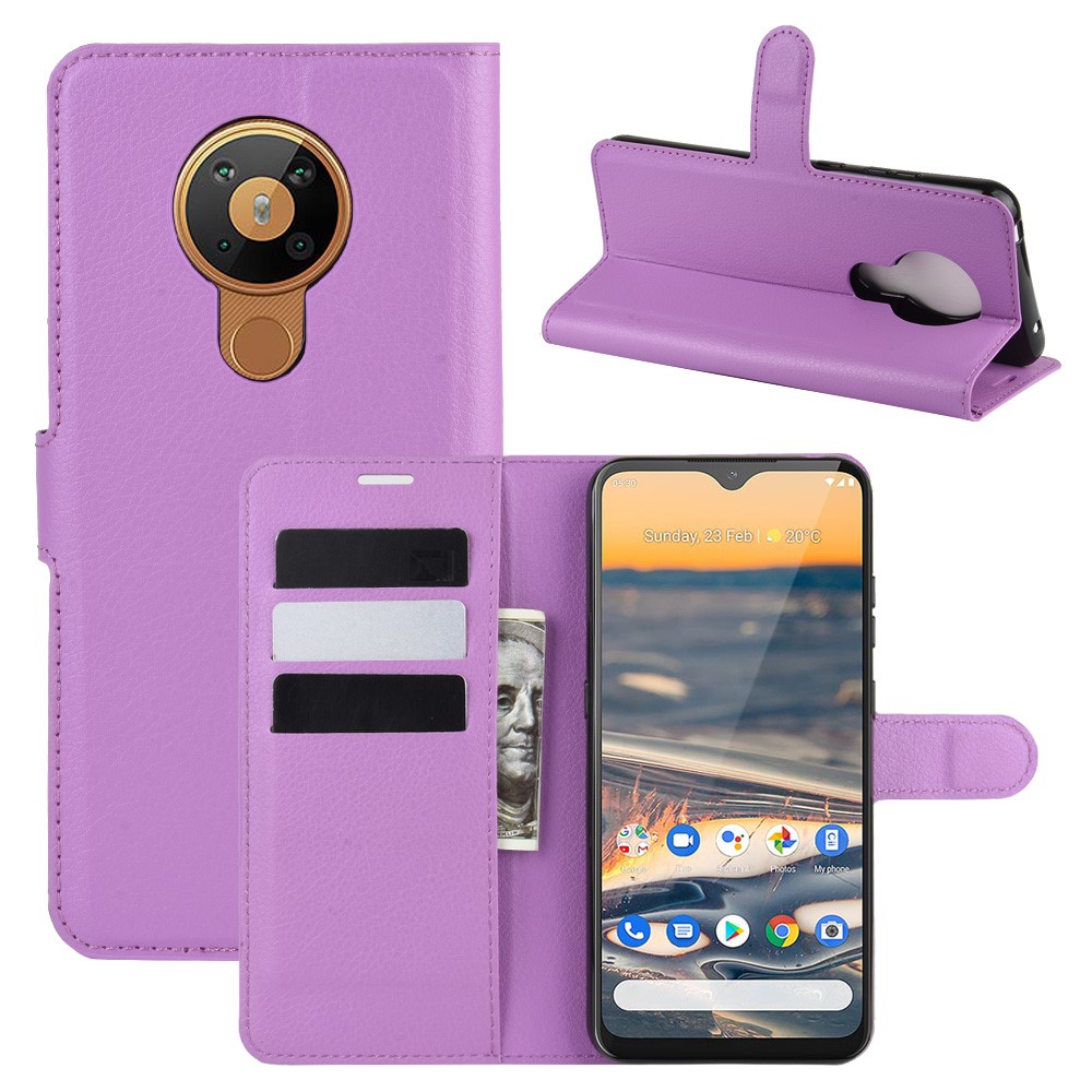  Nokia 5.3 - Litchi Plånboksfodral - Lila
