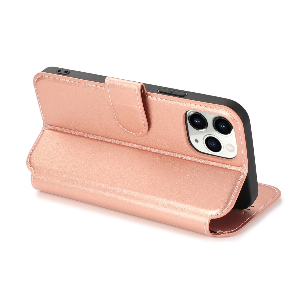  iPhone 12 / 12 Pro - Retro Plånboksfodral - Roséguld