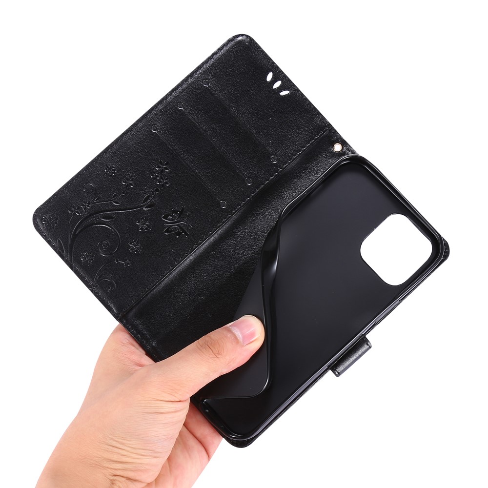  iPhone 12 / 12 Pro - Flower Fodral - Svart