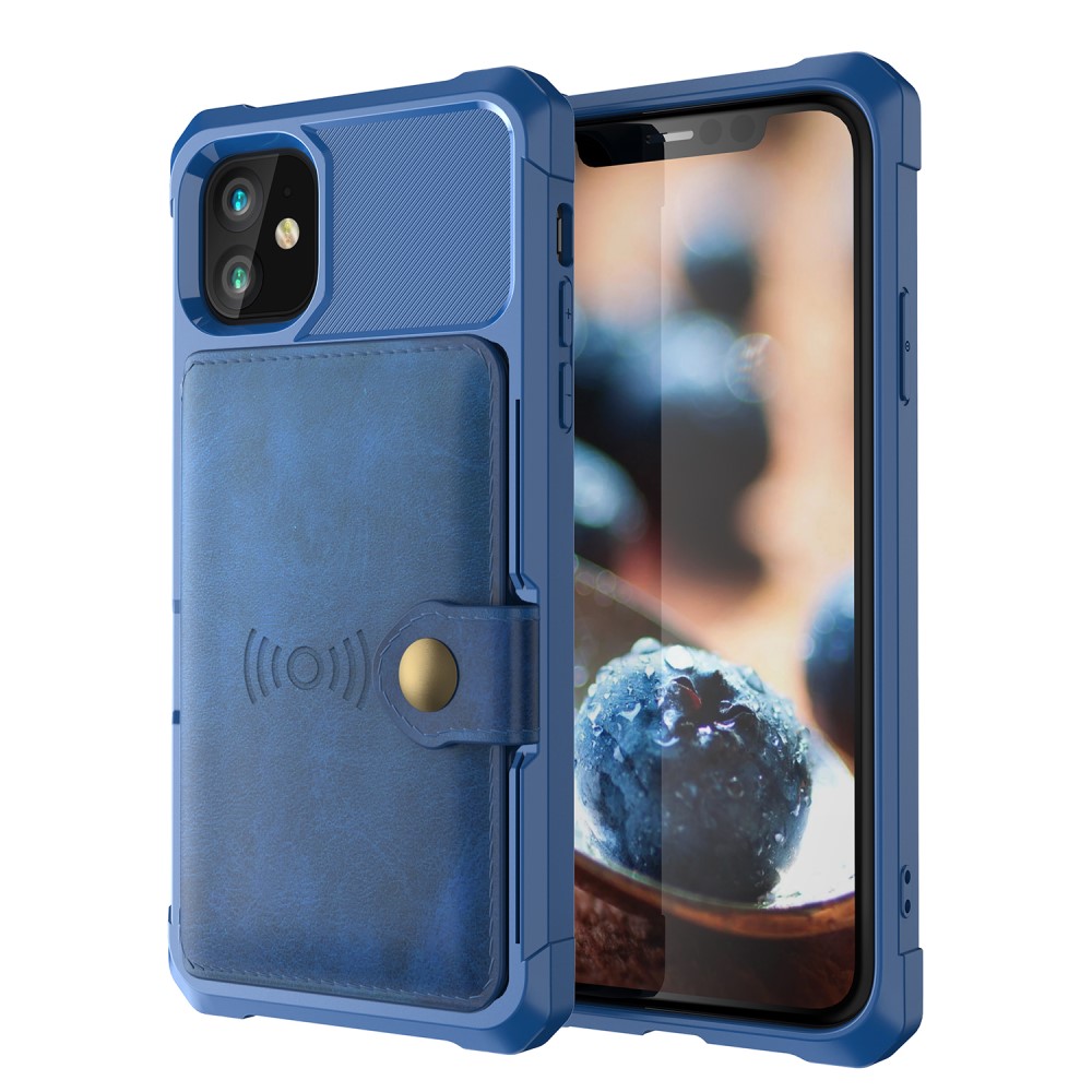  iPhone 12 / 12 Pro - Skal Med Magnetiskt Plånbok - Blå