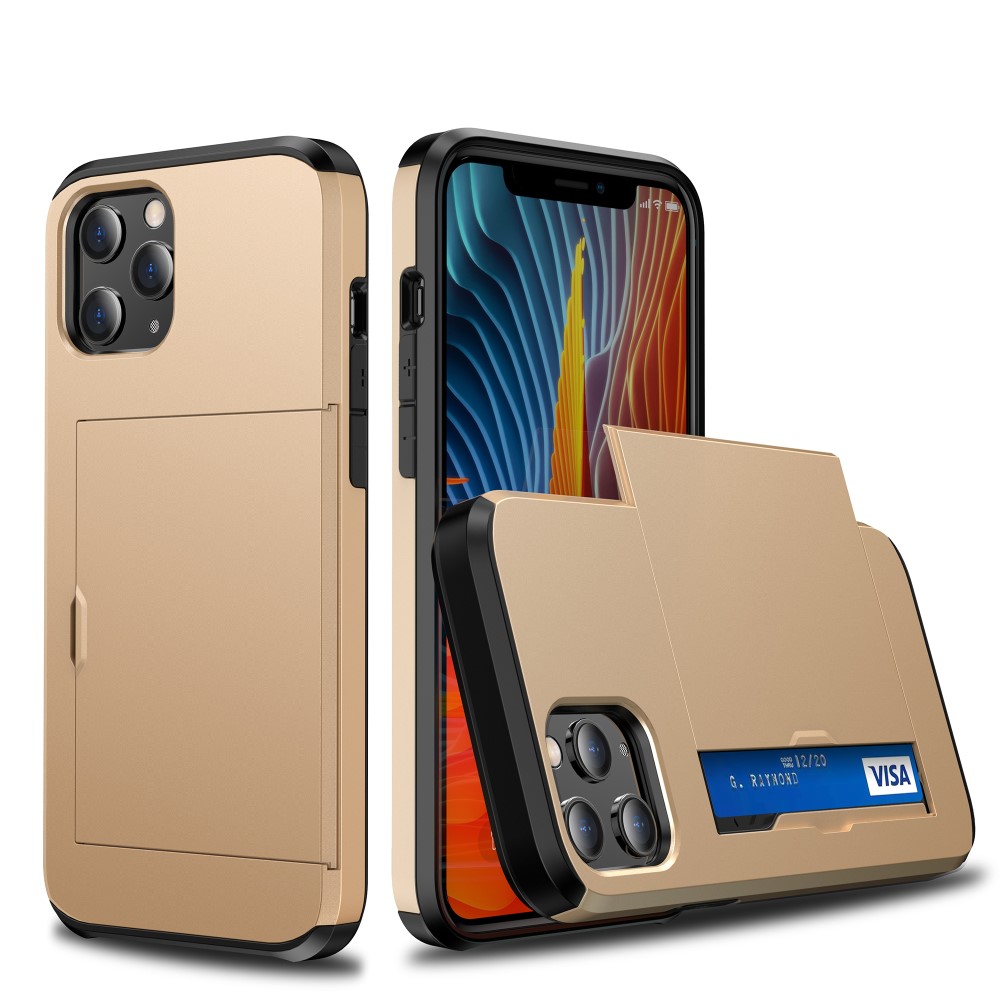  iPhone 12 Mini - Hybrid Skal Med Kortfack - Guld