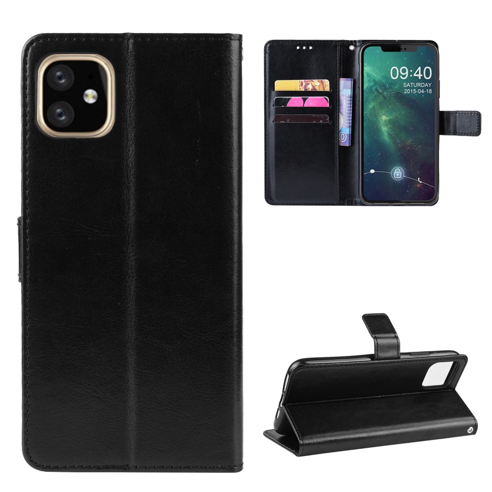  iPhone 12 Pro Max - Crazy Horse Fodral - Svart