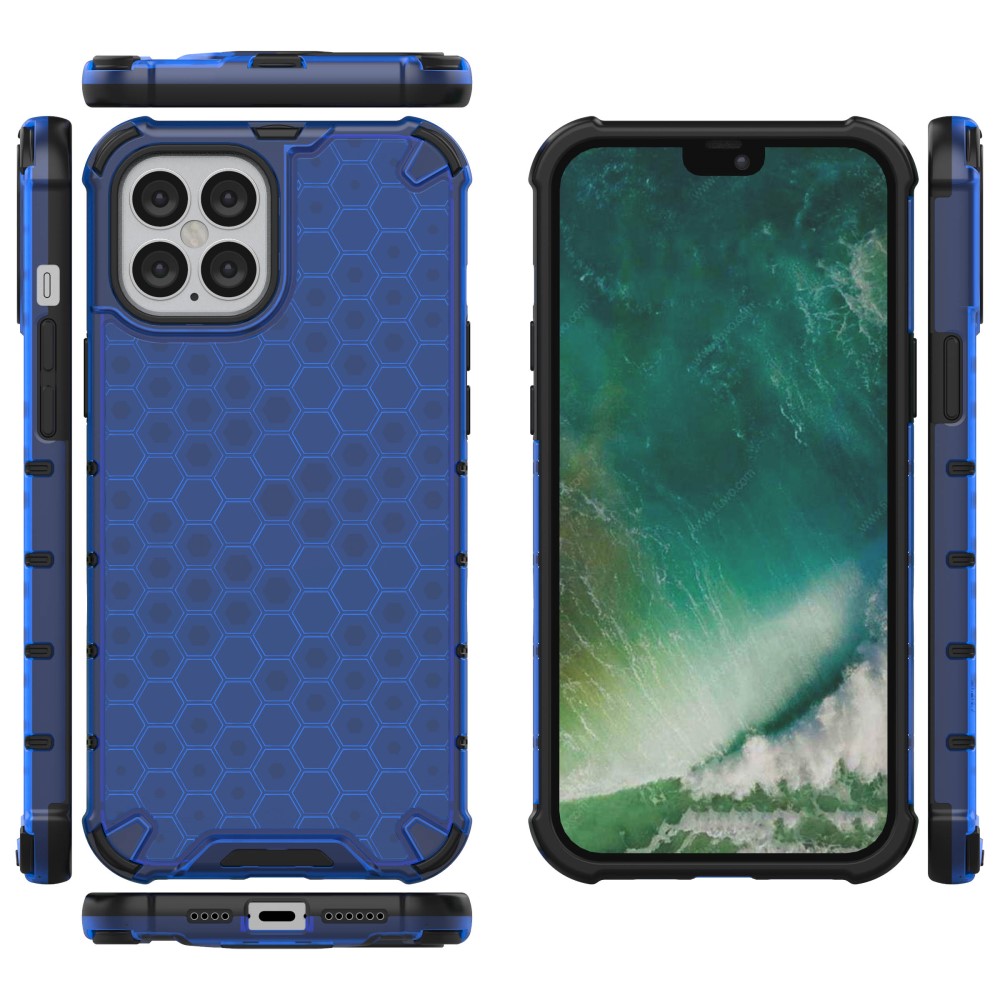  iPhone 12 Pro Max - Armor Honeycomb Textur - Blå