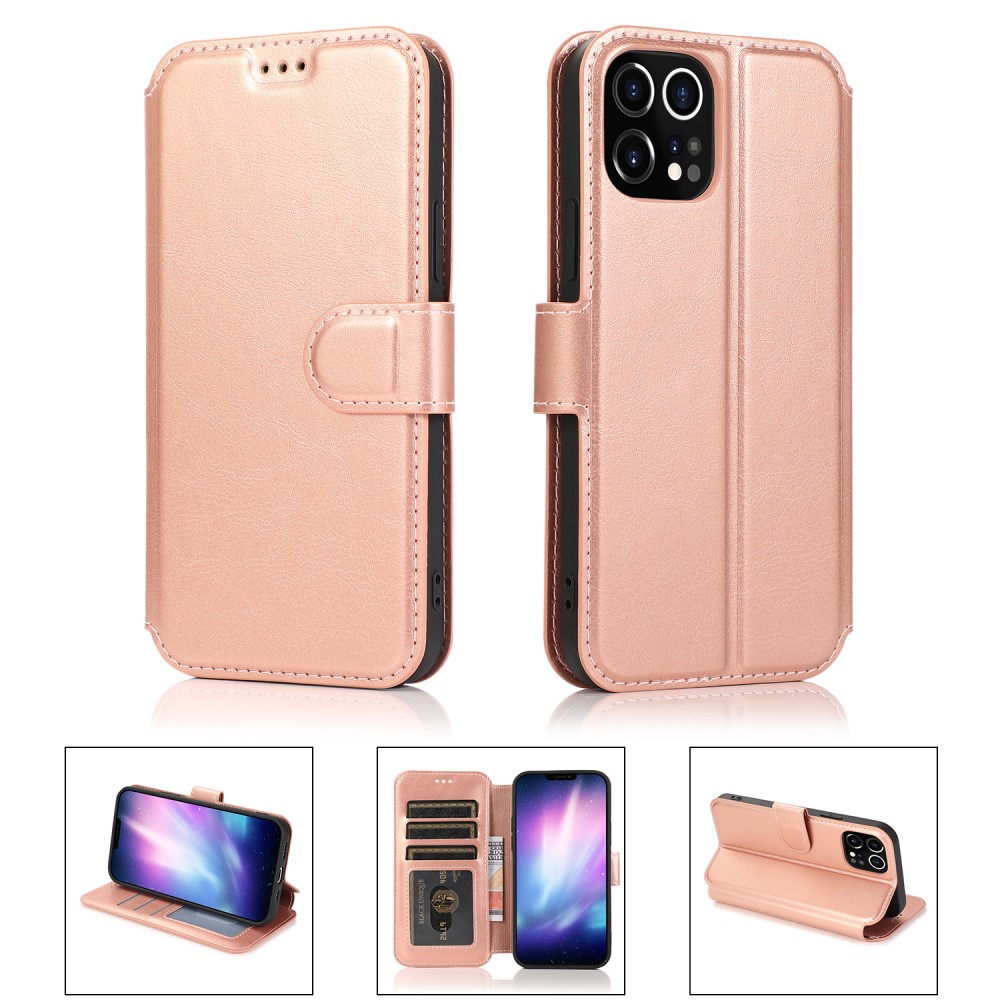  iPhone 12 Pro Max - Retro Plånboksfodral - Roséguld