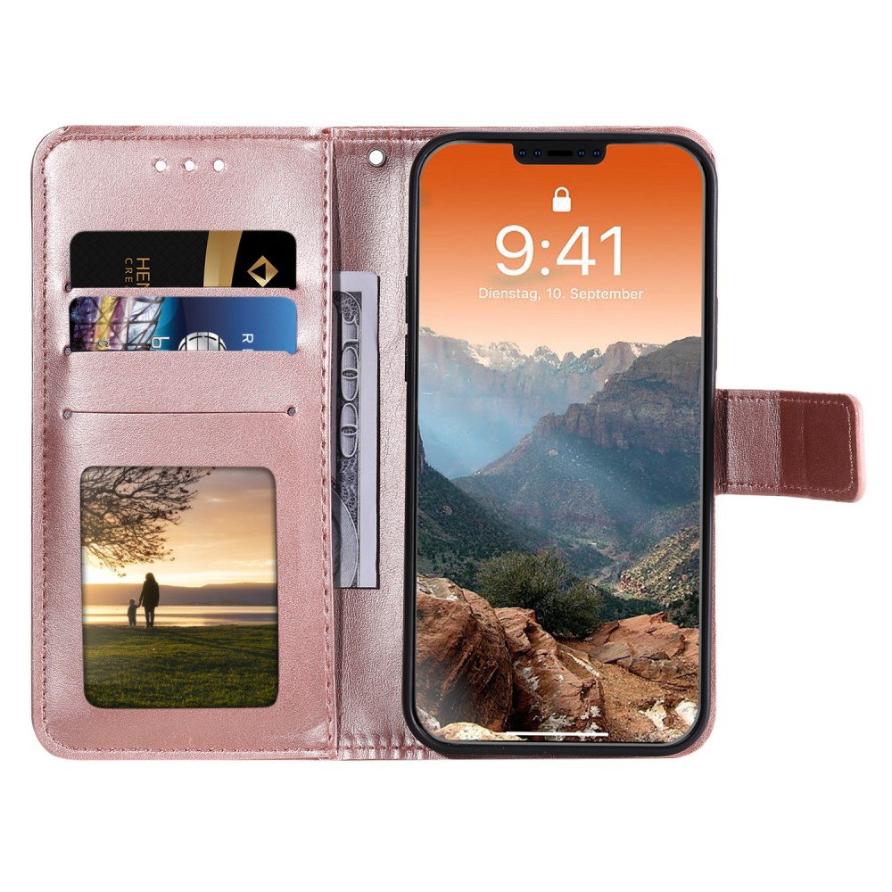  iPhone 12 Pro Max - Mandala Läder Fodral - Roséguld