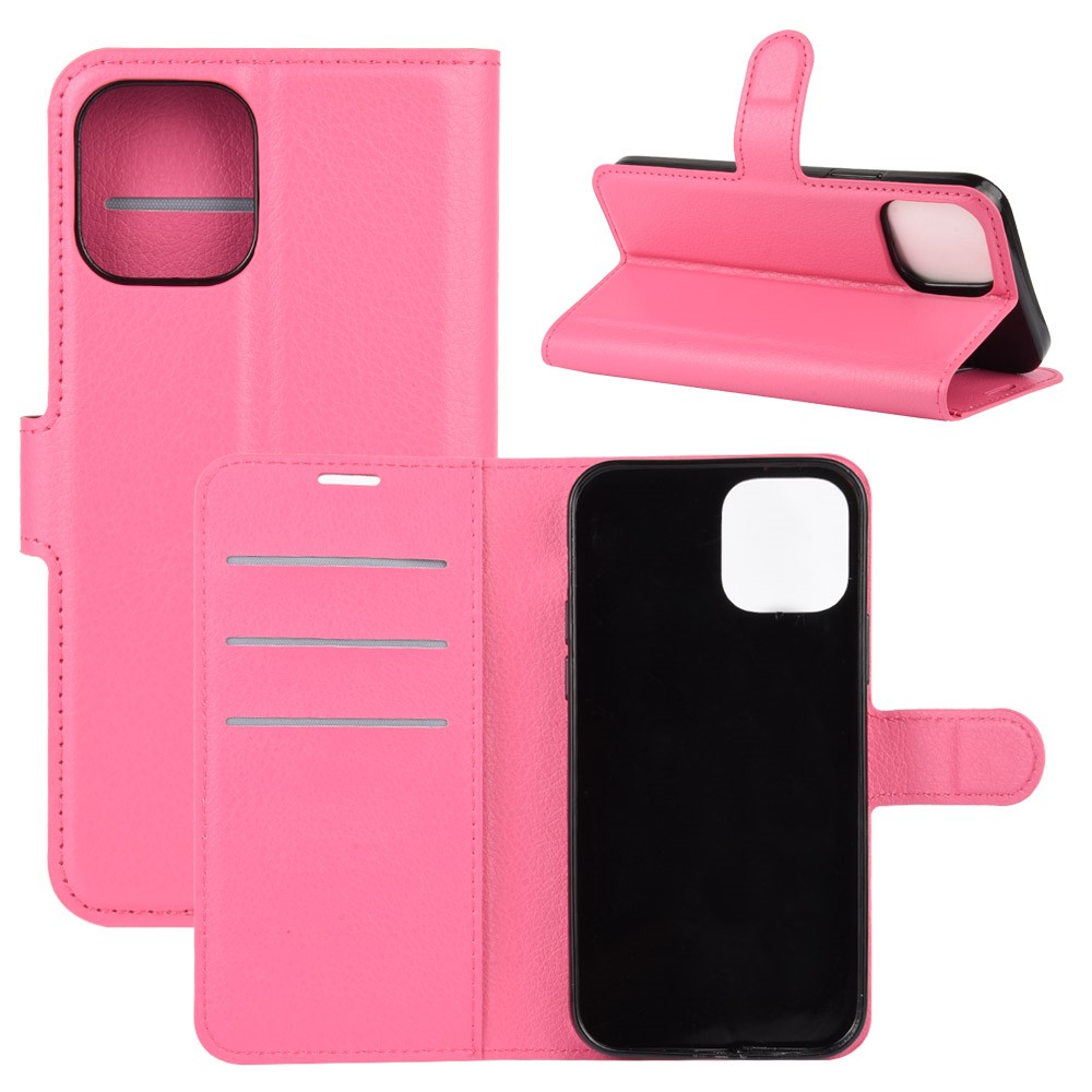  iPhone 12 Pro Max - Litchi Fodral - Rosa