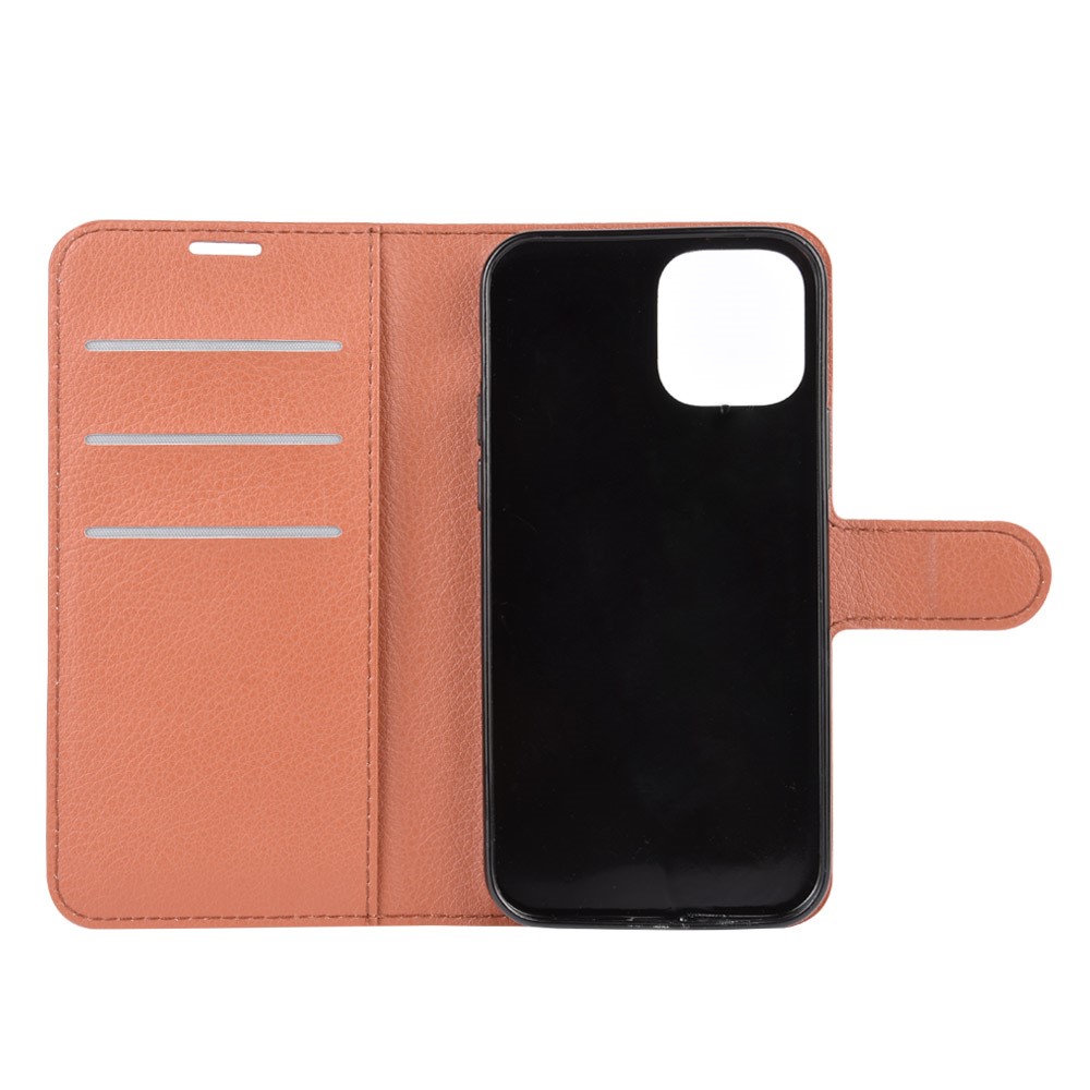  iPhone 12 Pro Max - Litchi Fodral - Brun