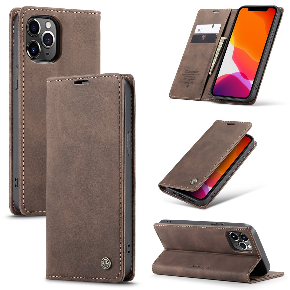 CASEME iPhone 12 Pro Max - CASEME Vintage Flip Fodral - Brun
