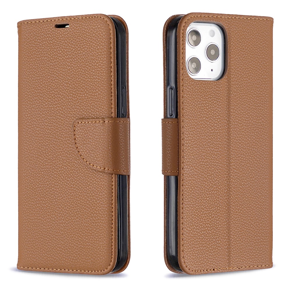  iPhone 12 Pro Max - Litchi Fodral - Brun