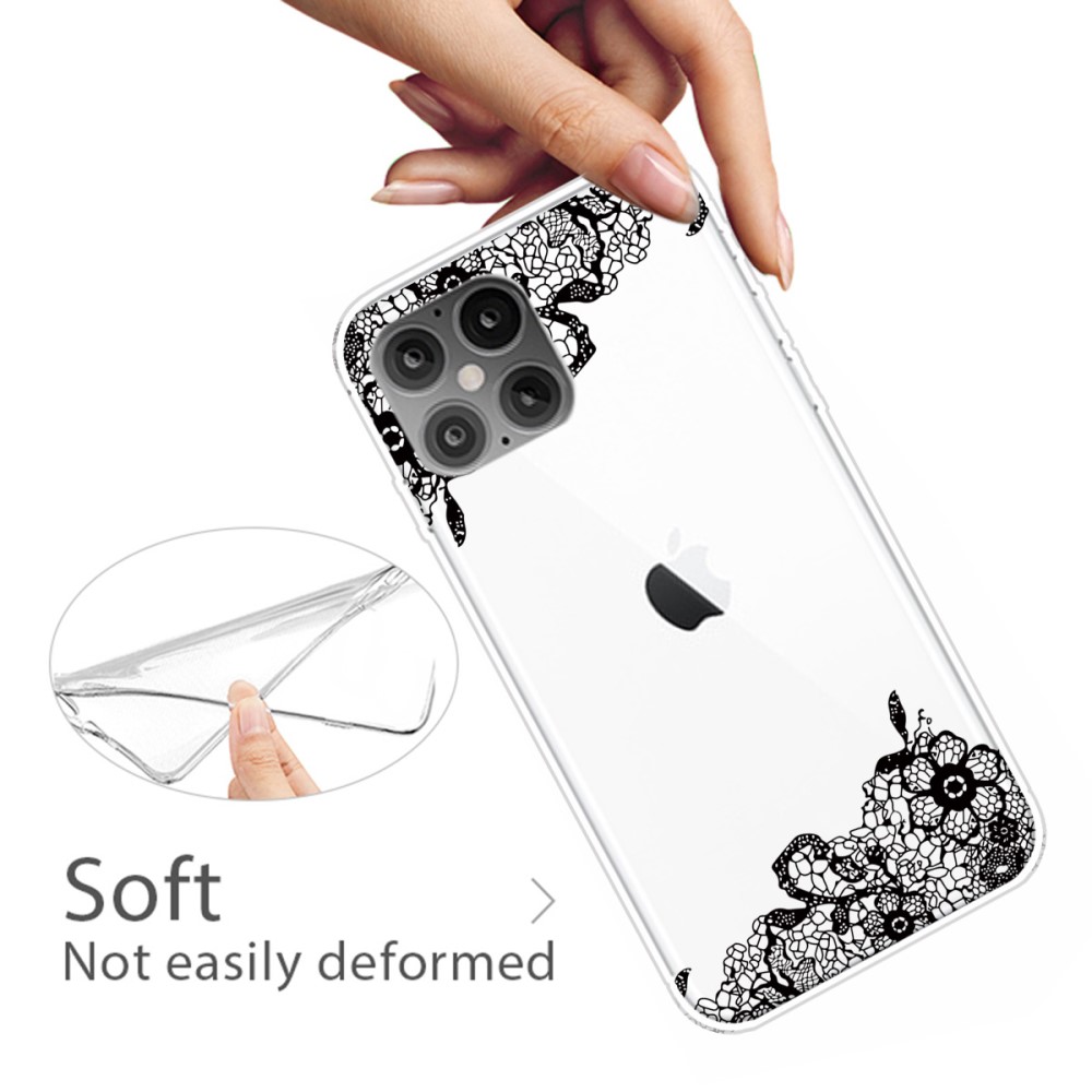  iPhone 12 Pro Max - Skal Med Tryck - Svart Lotus