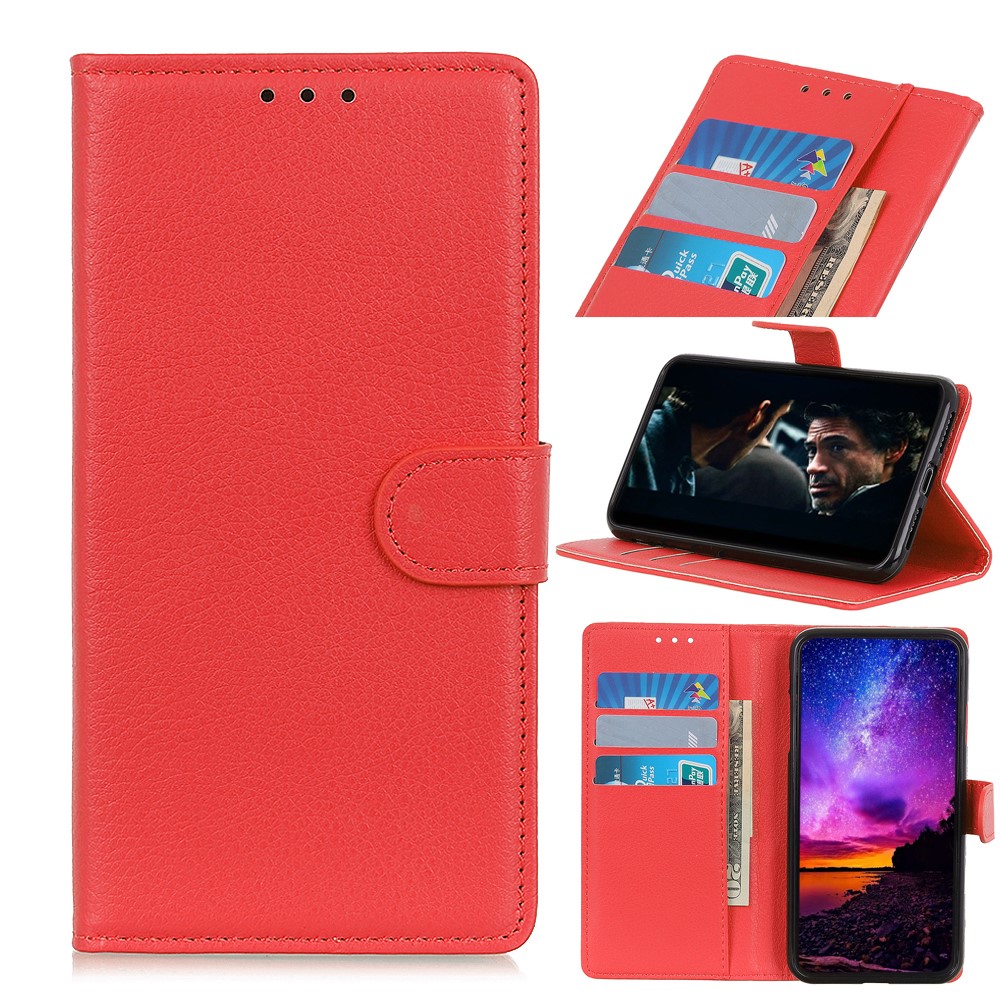  OnePlus Nord - Litchi Plånboksfodral - Röd