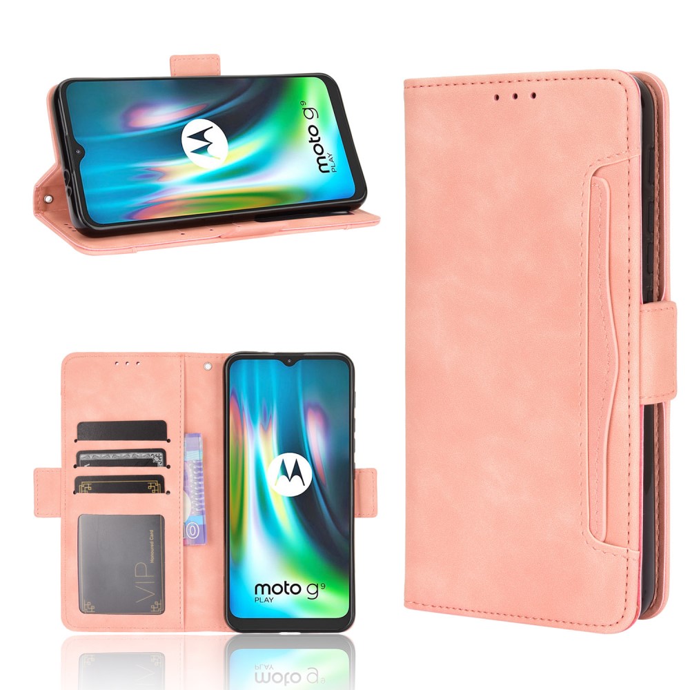  Motorola Moto G9 Play / E7 Plus - Fodral Med Avtagbart Kortfodral - Ljus Rosa