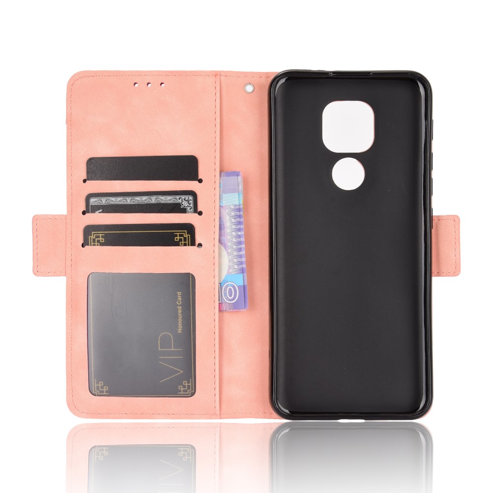  Motorola Moto G9 Play / E7 Plus - Fodral Med Avtagbart Kortfodral - Ljus Rosa