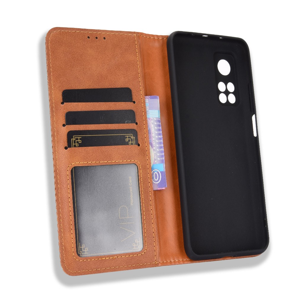  Xiaomi Mi 10T / 10T Pro - Retro Flip Fodral - Brun