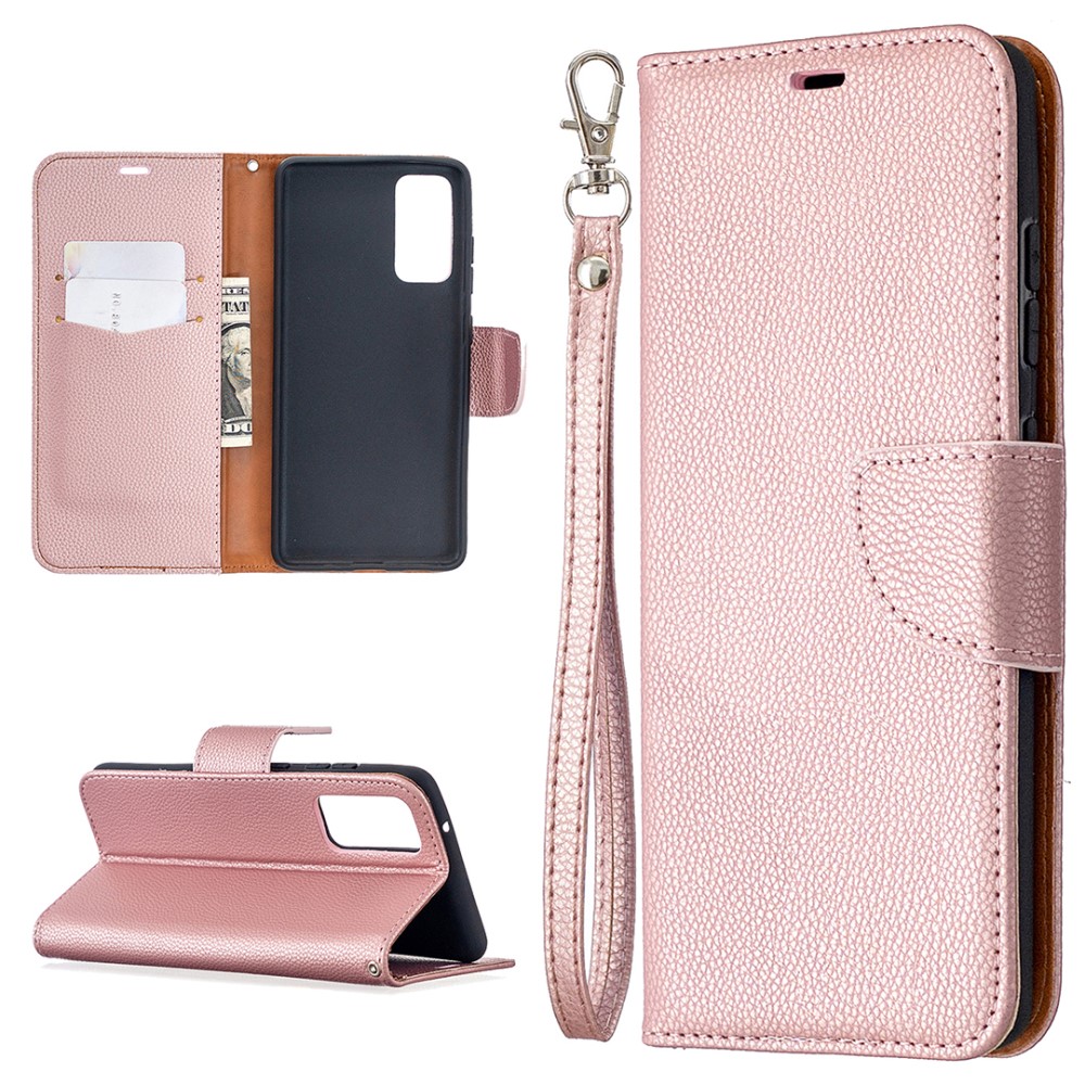  Samsung Galaxy S20 FE - Litchi Fodral - Roséguld