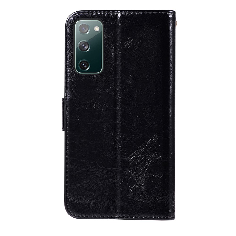  Samsung Galaxy S20 FE - Vintage Läder Fodral - Svart