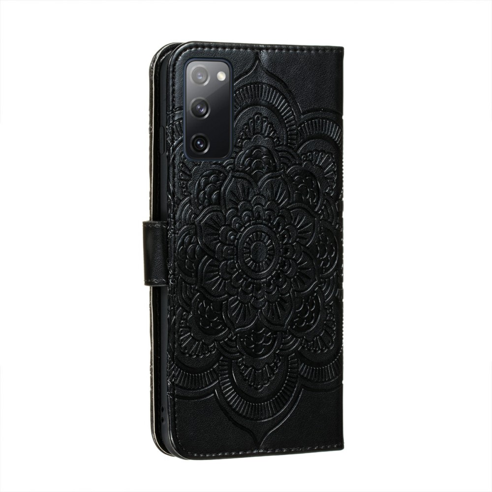  Samsung Galaxy S20 FE - Mandala Läder Fodral - Svart