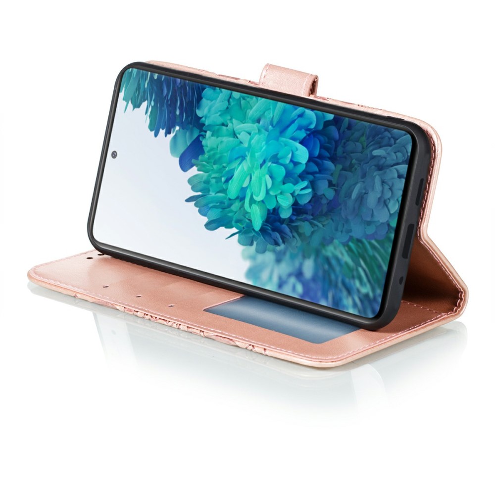  Samsung Galaxy S20 FE - Mandala Läder Fodral - Roséguld