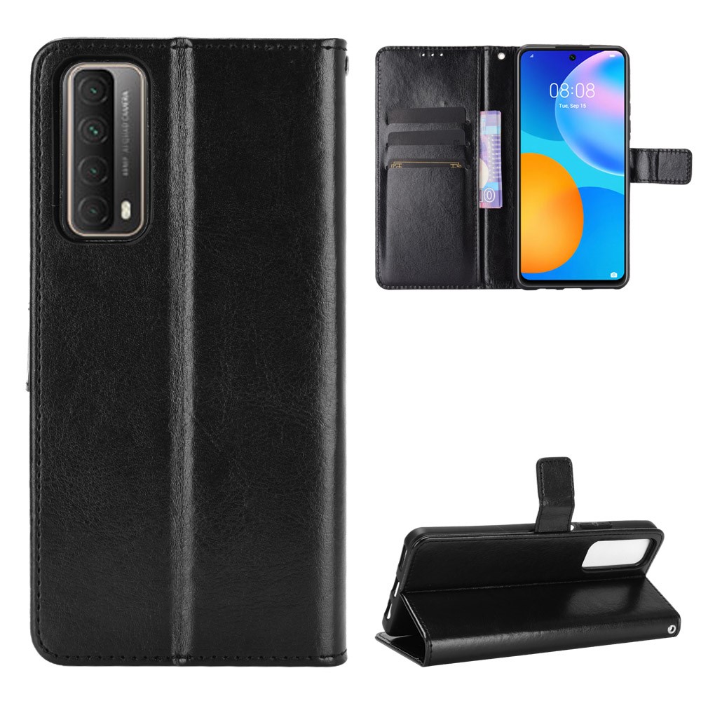  Huawei P Smart (2021) - Crazy Horse Fodral - Svart
