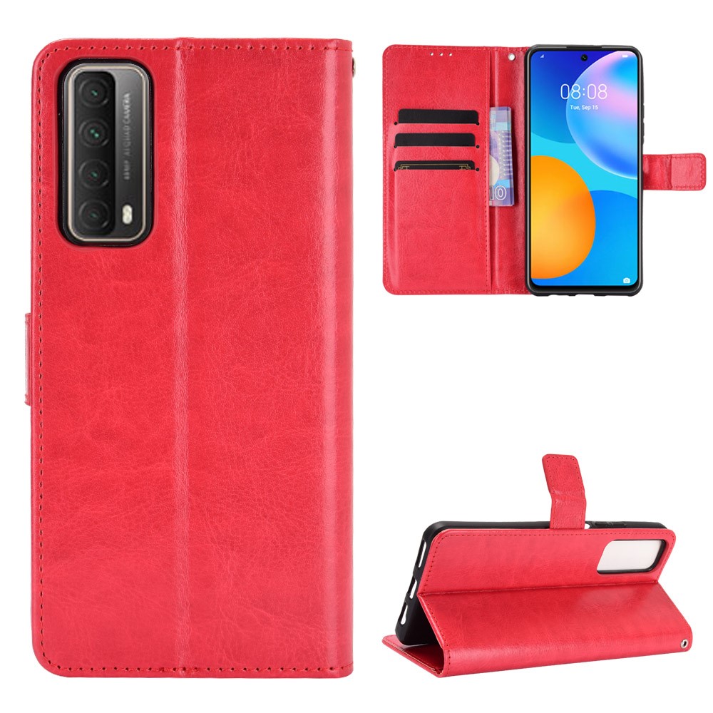  Huawei P Smart (2021) - Crazy Horse Fodral - Röd
