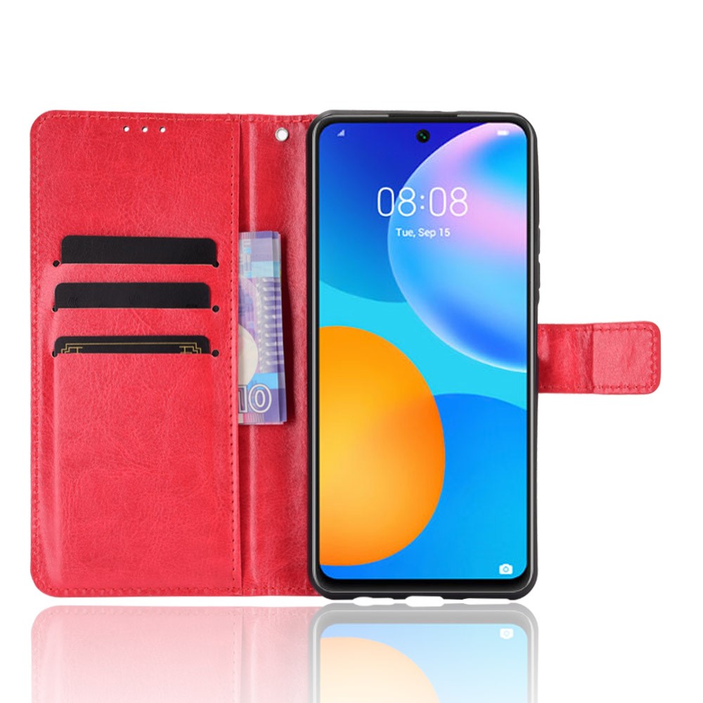  Huawei P Smart (2021) - Crazy Horse Fodral - Röd