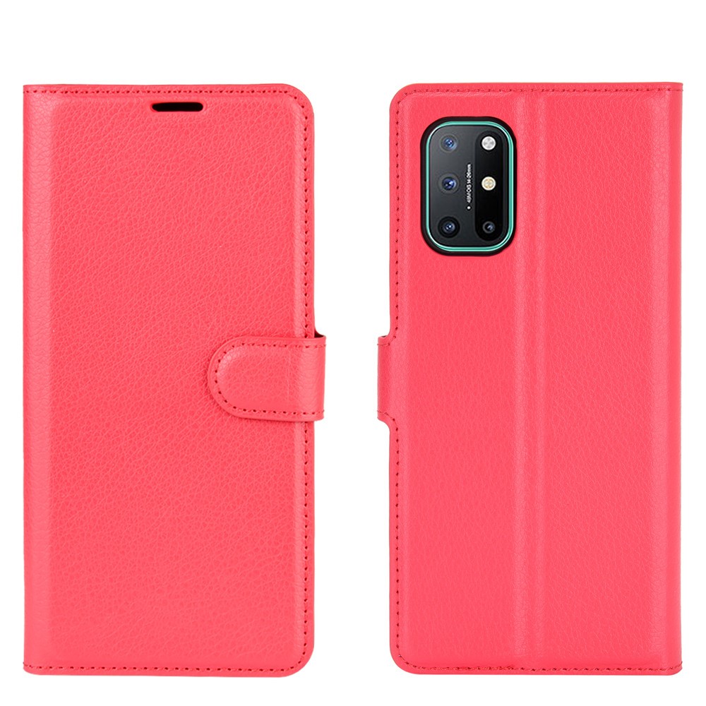  OnePlus 8T / 8T+ - Litchi Läder Fodral - Röd