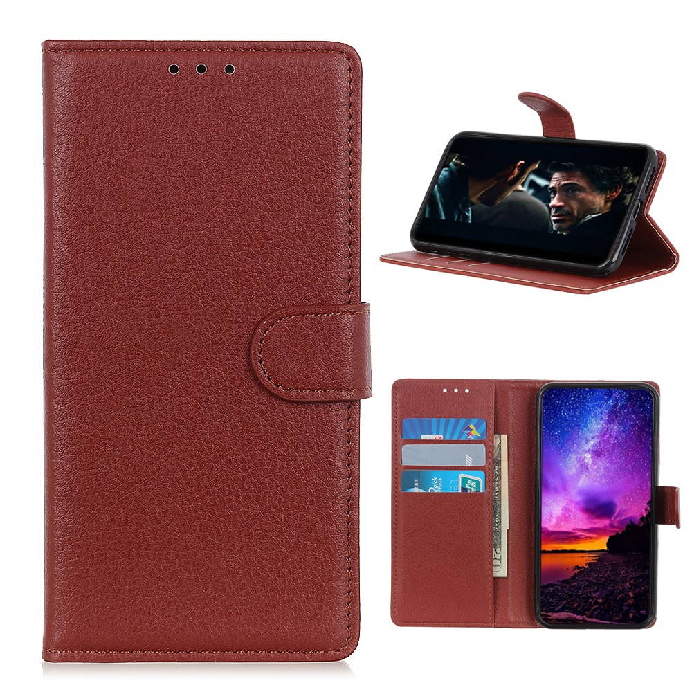  Nokia 3.4 - Litchi Läder Fodral - Brun