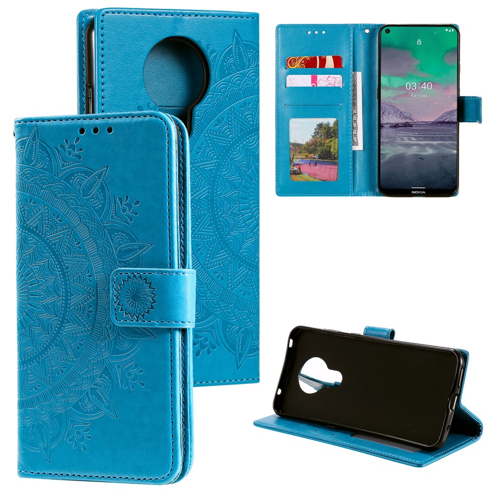  Nokia 3.4 - Mandala Läder Fodral - Blå