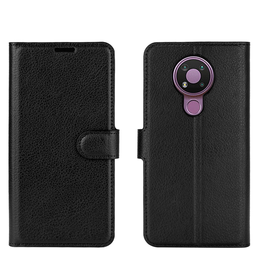 Nokia 3.4 - Litchi Läder Fodral - Svart