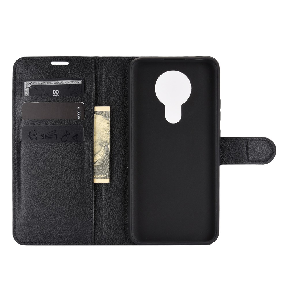  Nokia 3.4 - Litchi Läder Fodral - Svart