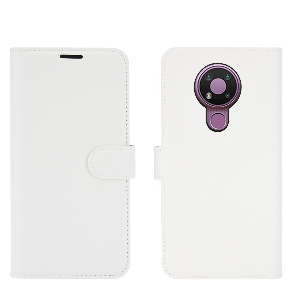  Nokia 3.4 - Litchi Läder Fodral - Vit