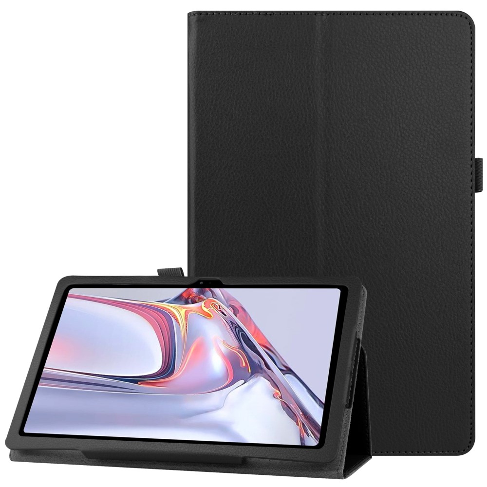  Samsung Galaxy Tab A7 10.4 Fodral Litchi Läder Svart