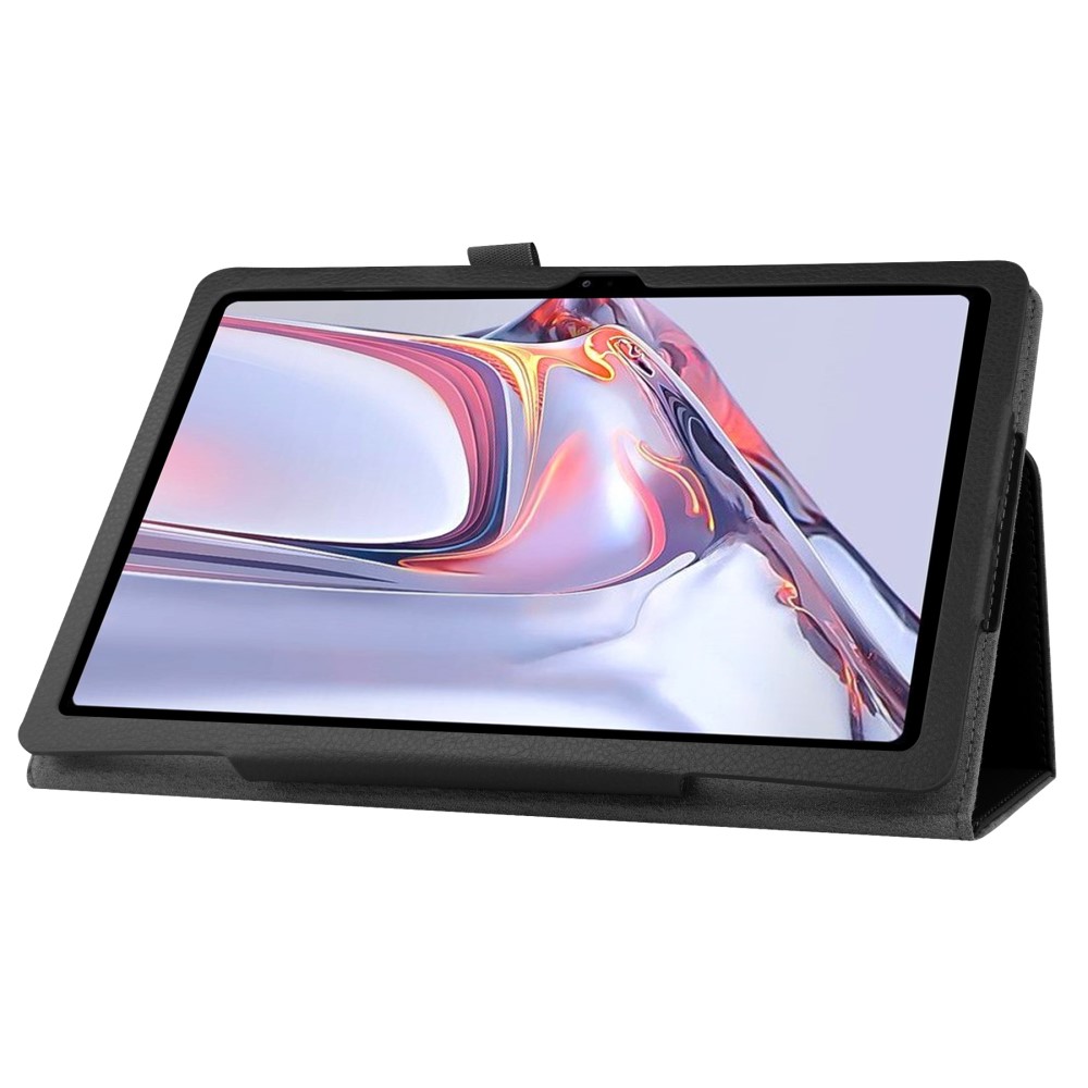  Samsung Galaxy Tab A7 10.4 Fodral Litchi Läder Svart