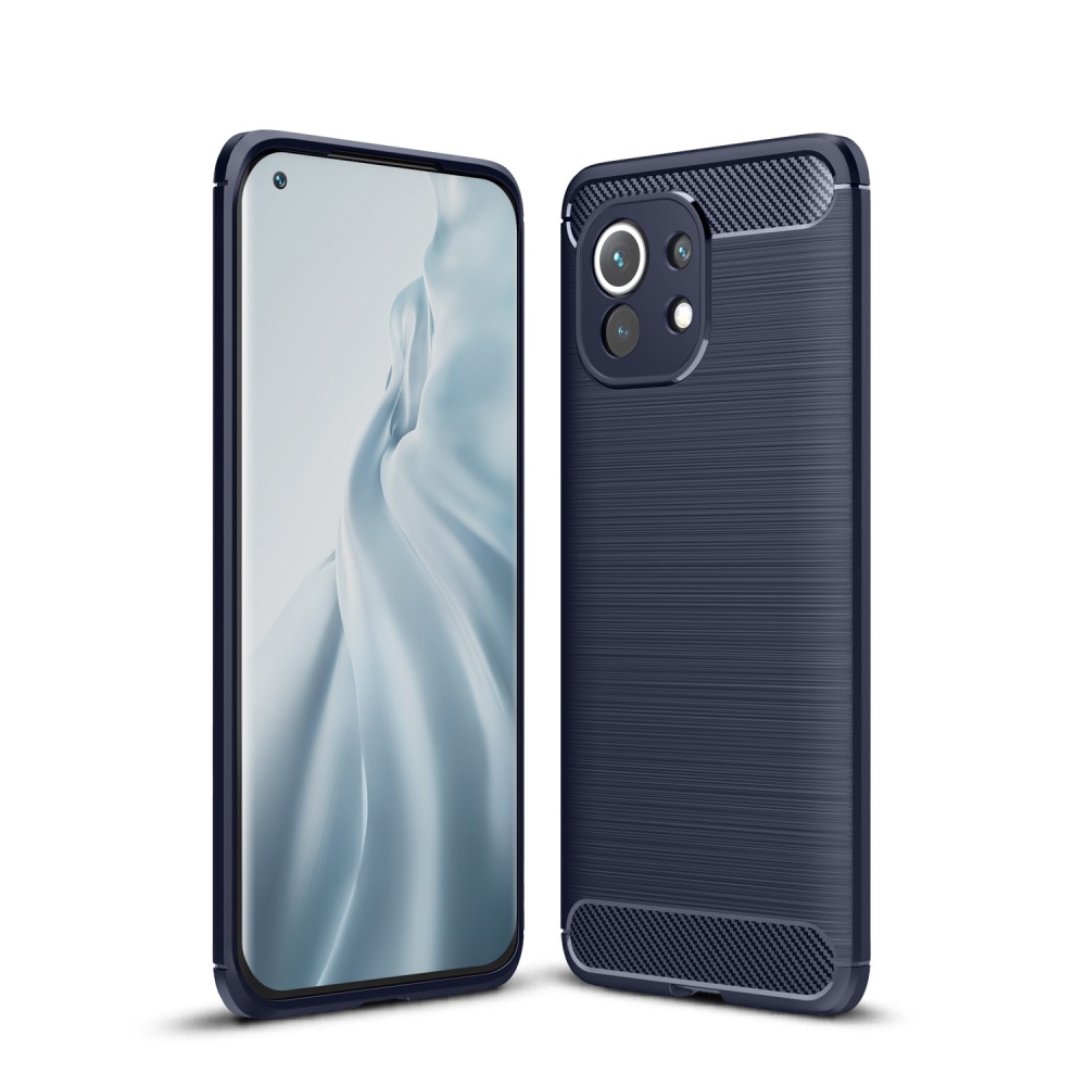  Xiaomi Mi 11 - Borstad Stål Textur - Blå