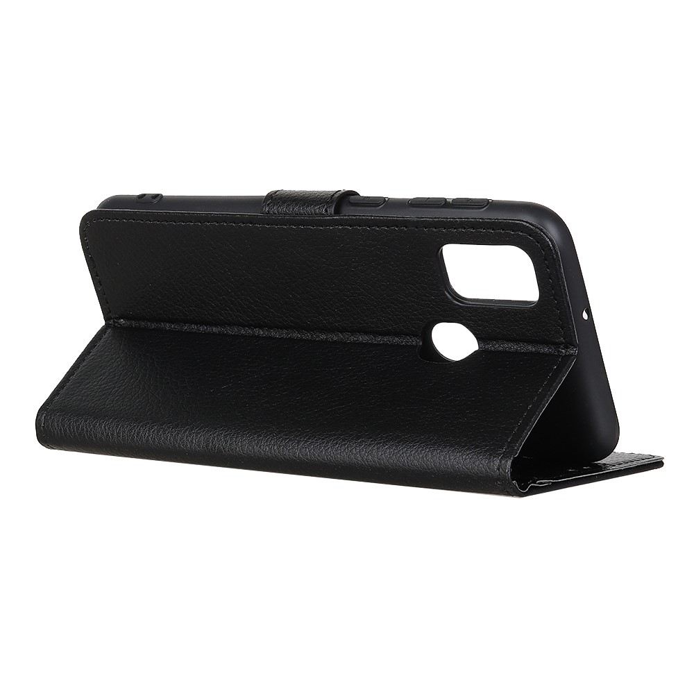  OnePlus Nord N100 - Litchi Läder Fodral - Svart