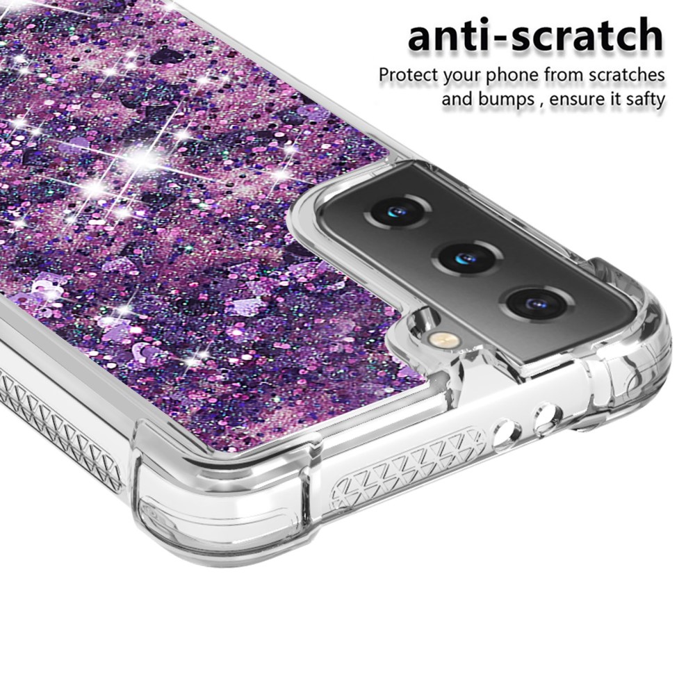  Samsung Galaxy S21 - Shockproof Quicksand Skal - Lila
