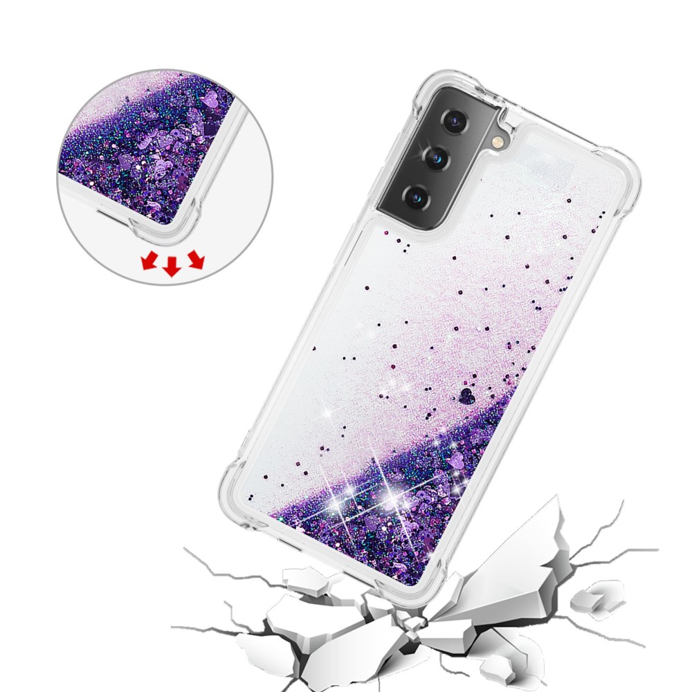  Samsung Galaxy S21 - Shockproof Quicksand Skal - Lila