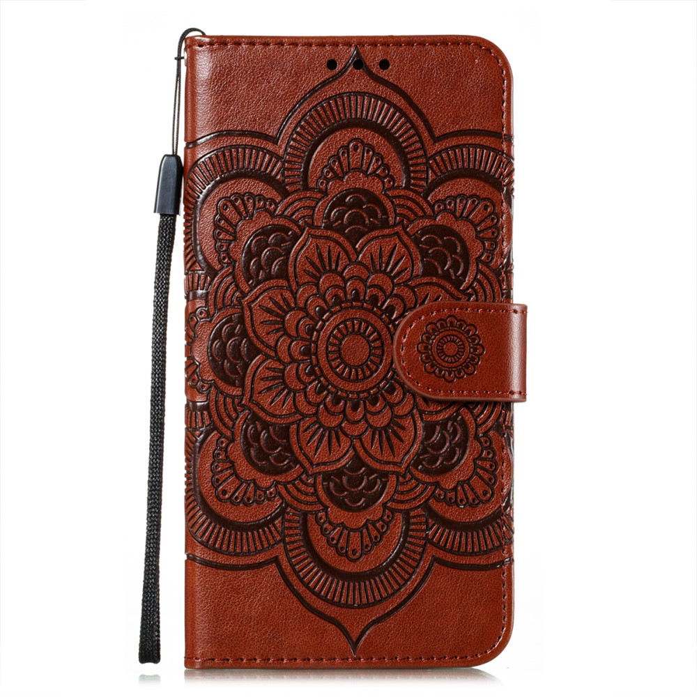  Samsung Galaxy S21 - Mandala Läder Fodral - Brun