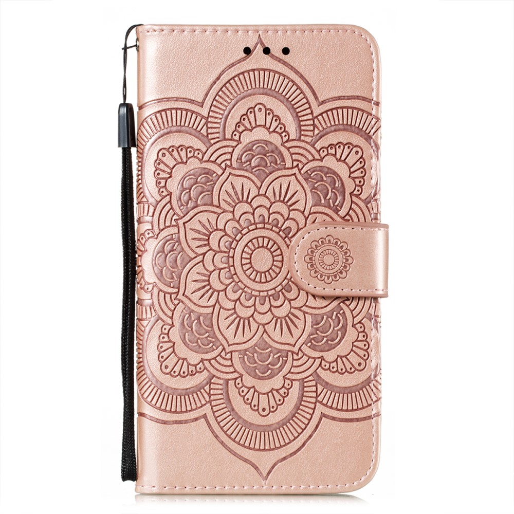  Samsung Galaxy S21 - Mandala Läder Fodral - Roséguld