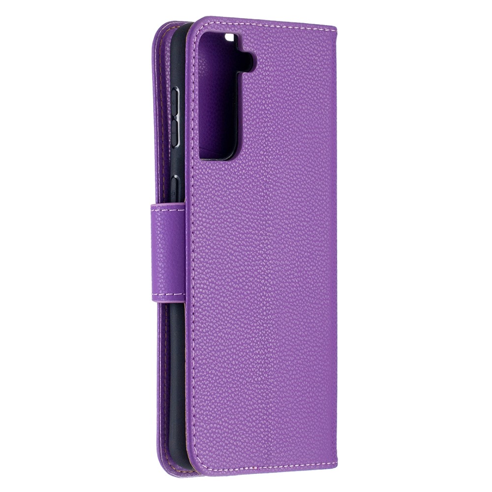  Samsung Galaxy S21 Plus - Litchi Shark Fodral - Lila